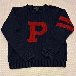 Rare find: Polo by crewneck sweater with red varsity-style “P”